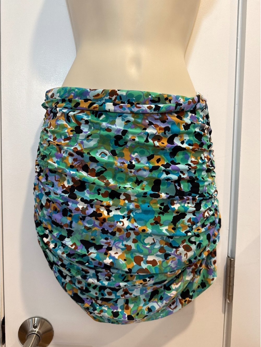 Tanya Taylor Multicolor Ruched Mini Skirt